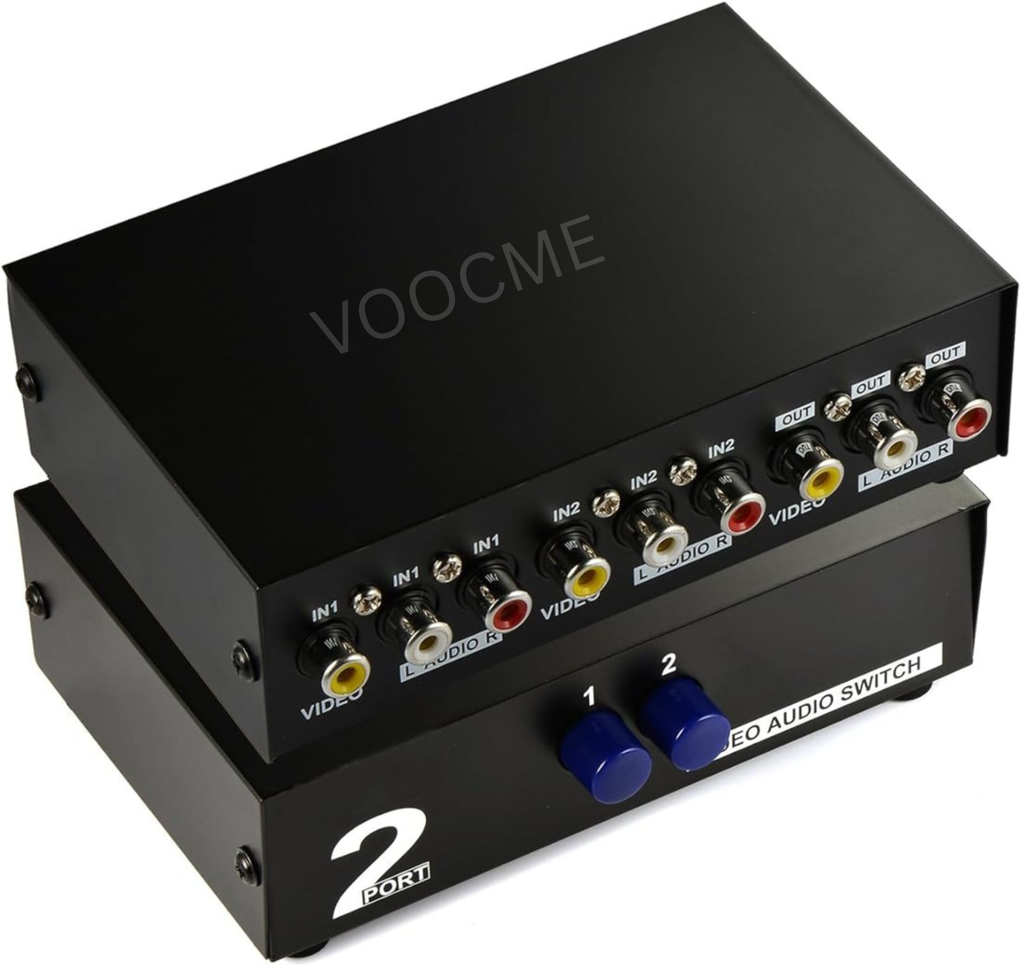 VOOCME 2-Port AV Switch RCA Switcher,2 in 1 Out Composite Video L/R Audio Selector Box 20 inch DVD Player-image-30