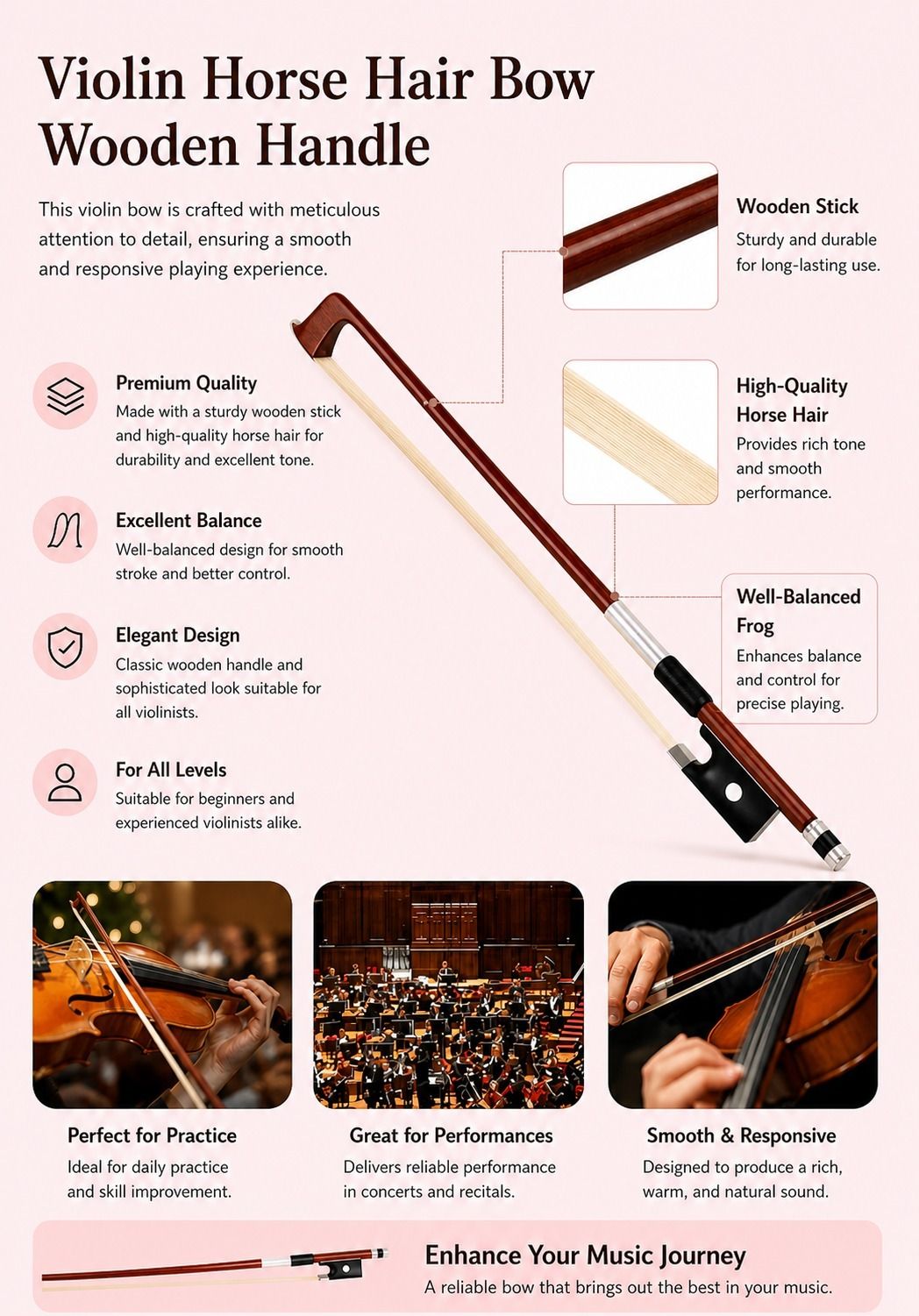 music galaxy 4/4 Violin Bow-picture-28
