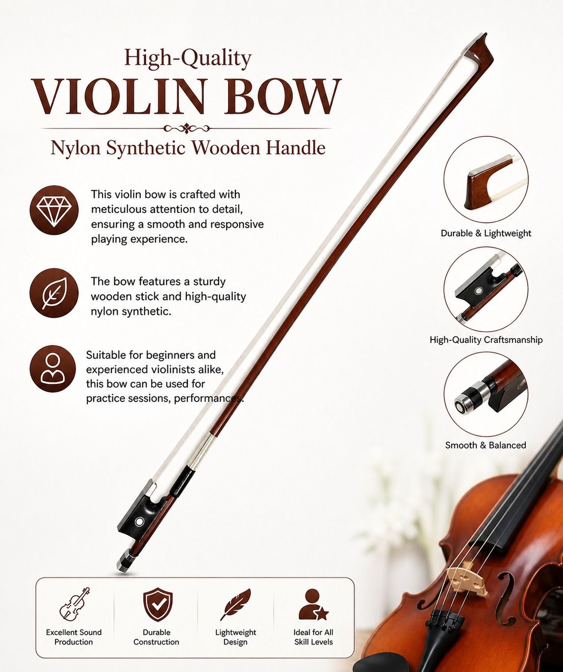 music galaxy 4/4 Violin Bow-picture-48
