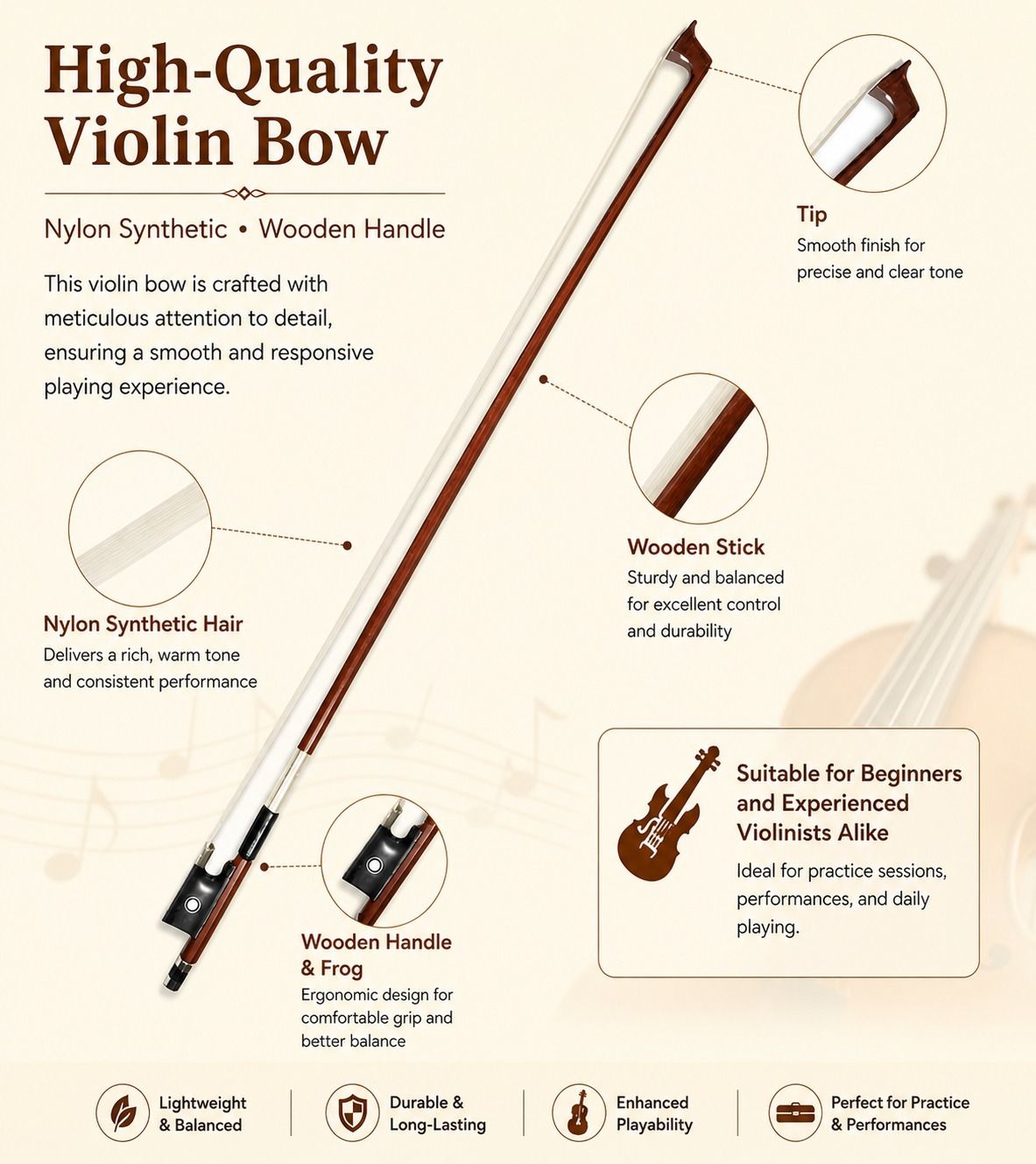 musiking 4/4 Violin Bow-picture-35