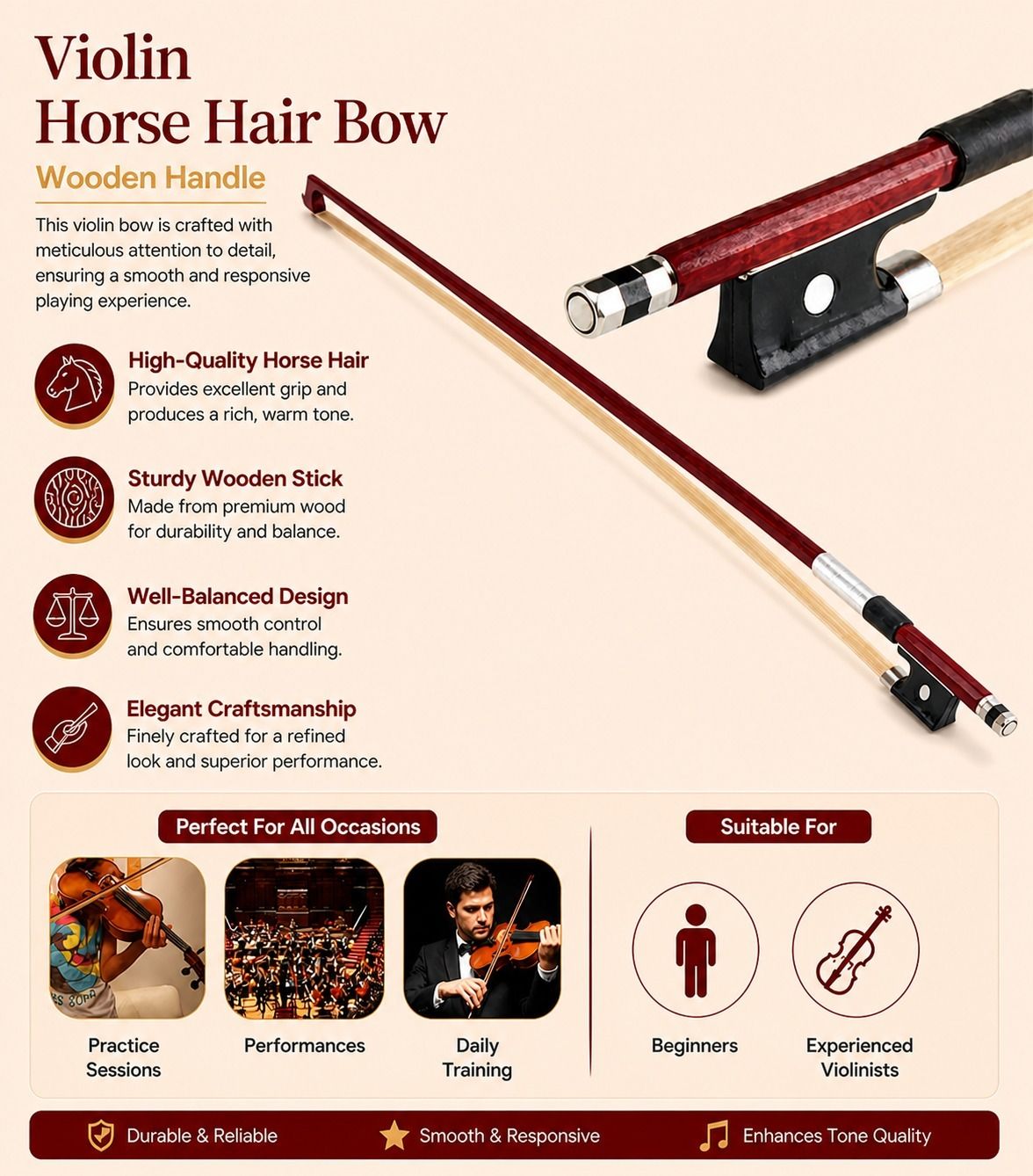 musiking 4/4 Violin Bow-picture-11