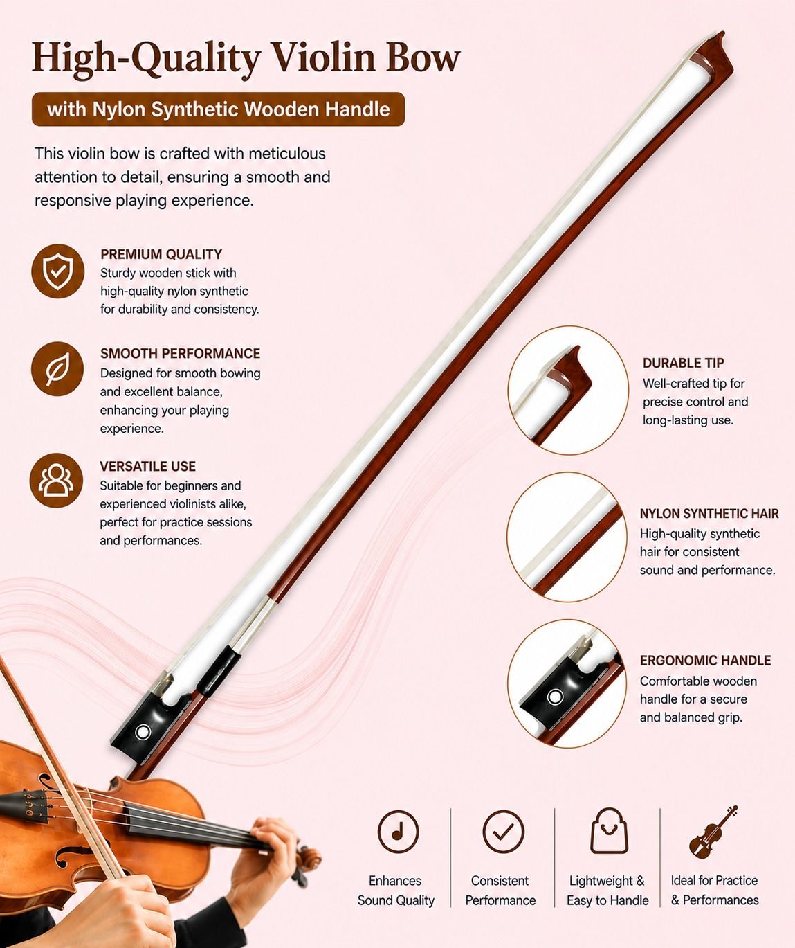 music galaxy 4/4 Violin Bow-picture-25