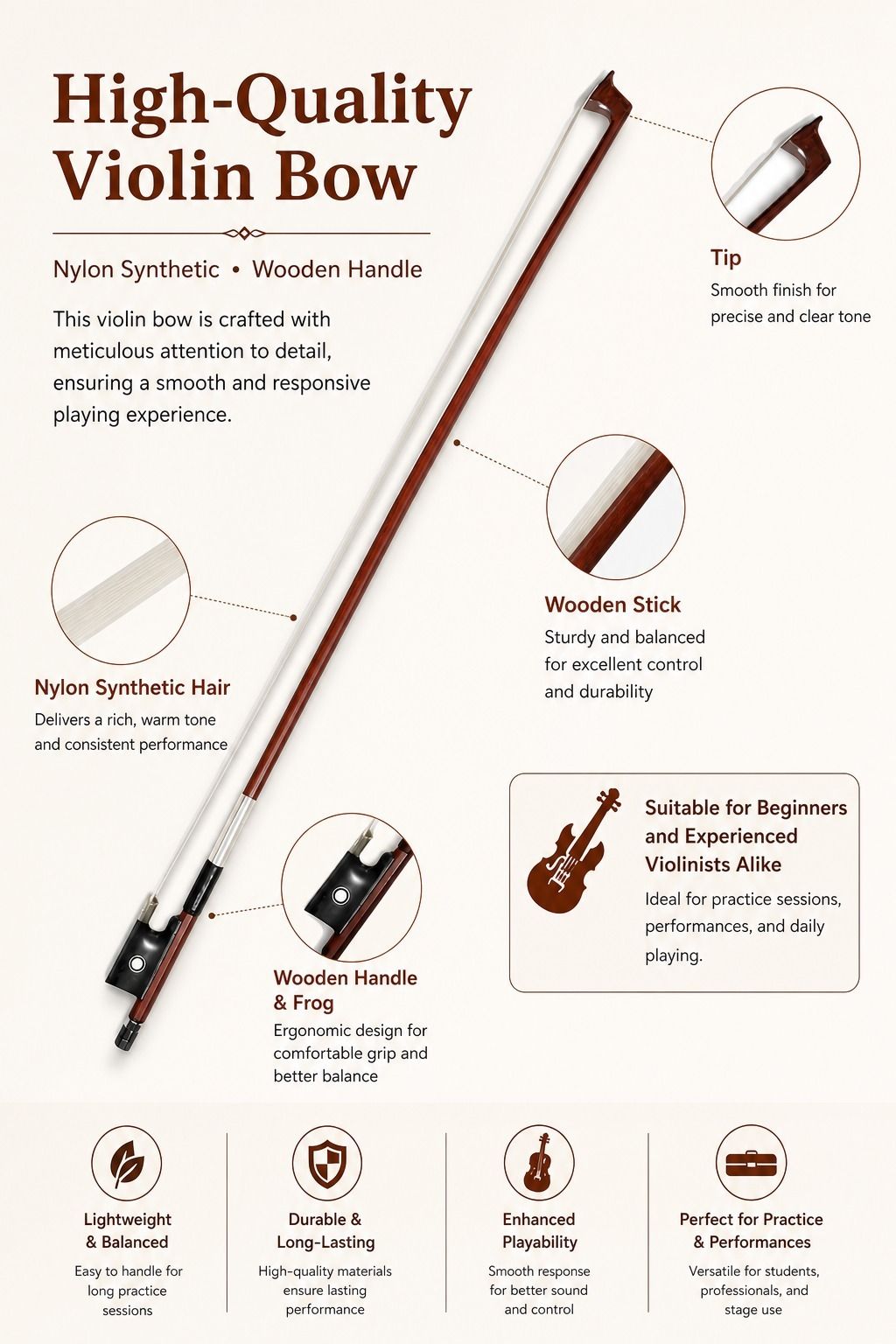 music galaxy 4/4 Violin Bow-picture-16