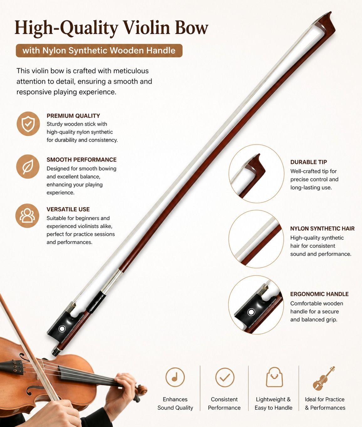 musiking 4/4 Violin Bow-picture-30