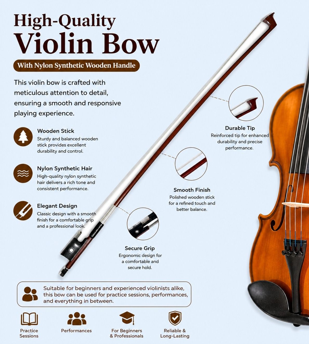 beatbox 4/4 Violin Bow-picture-30