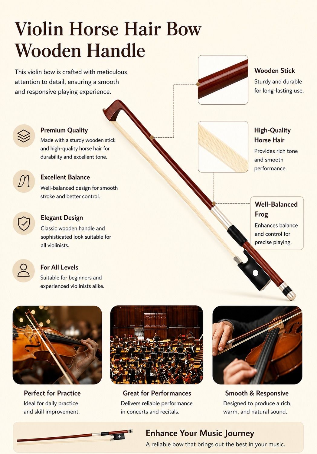 musiking 4/4 Violin Bow-picture-45