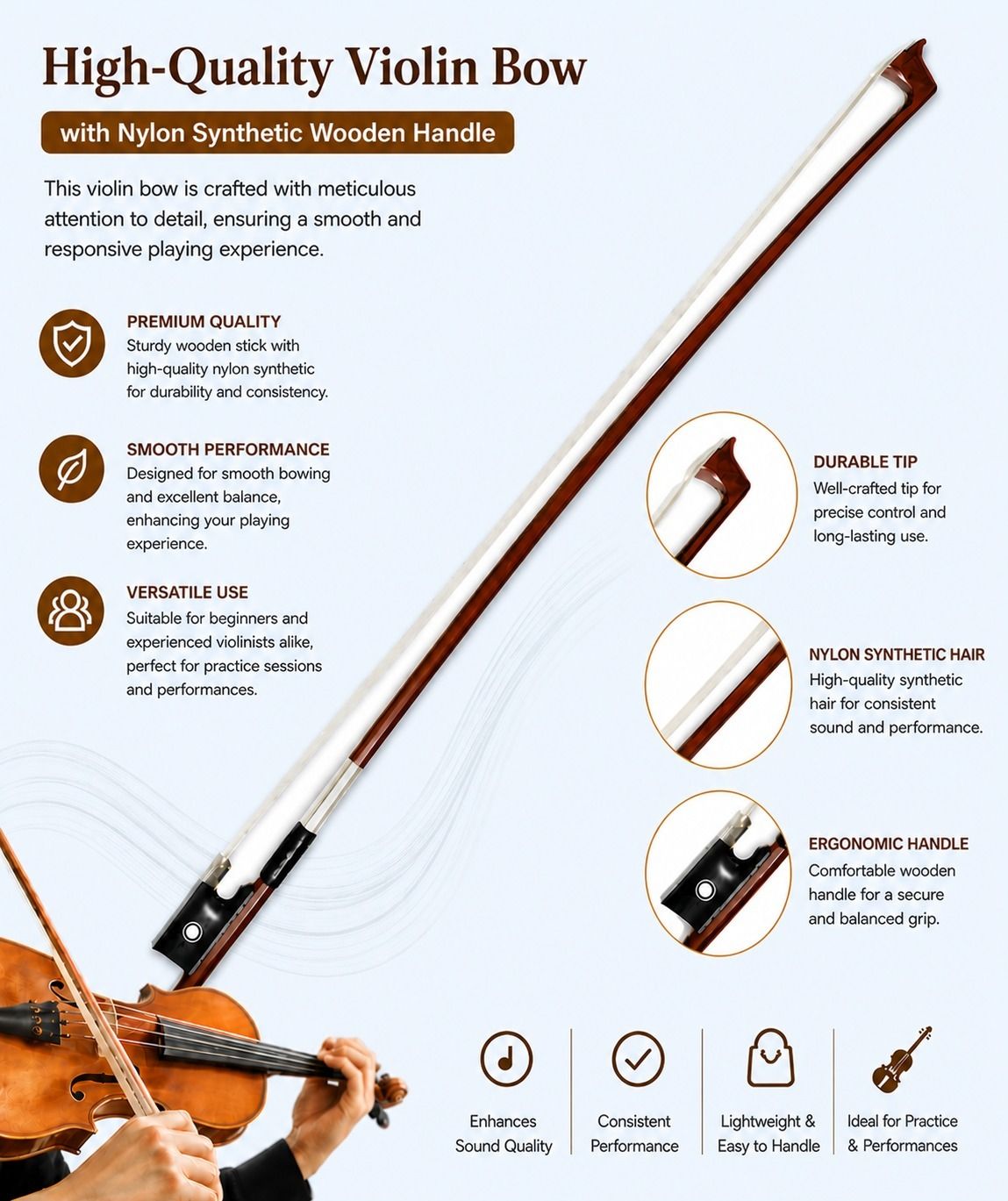 music galaxy 4/4 Violin Bow-picture-14