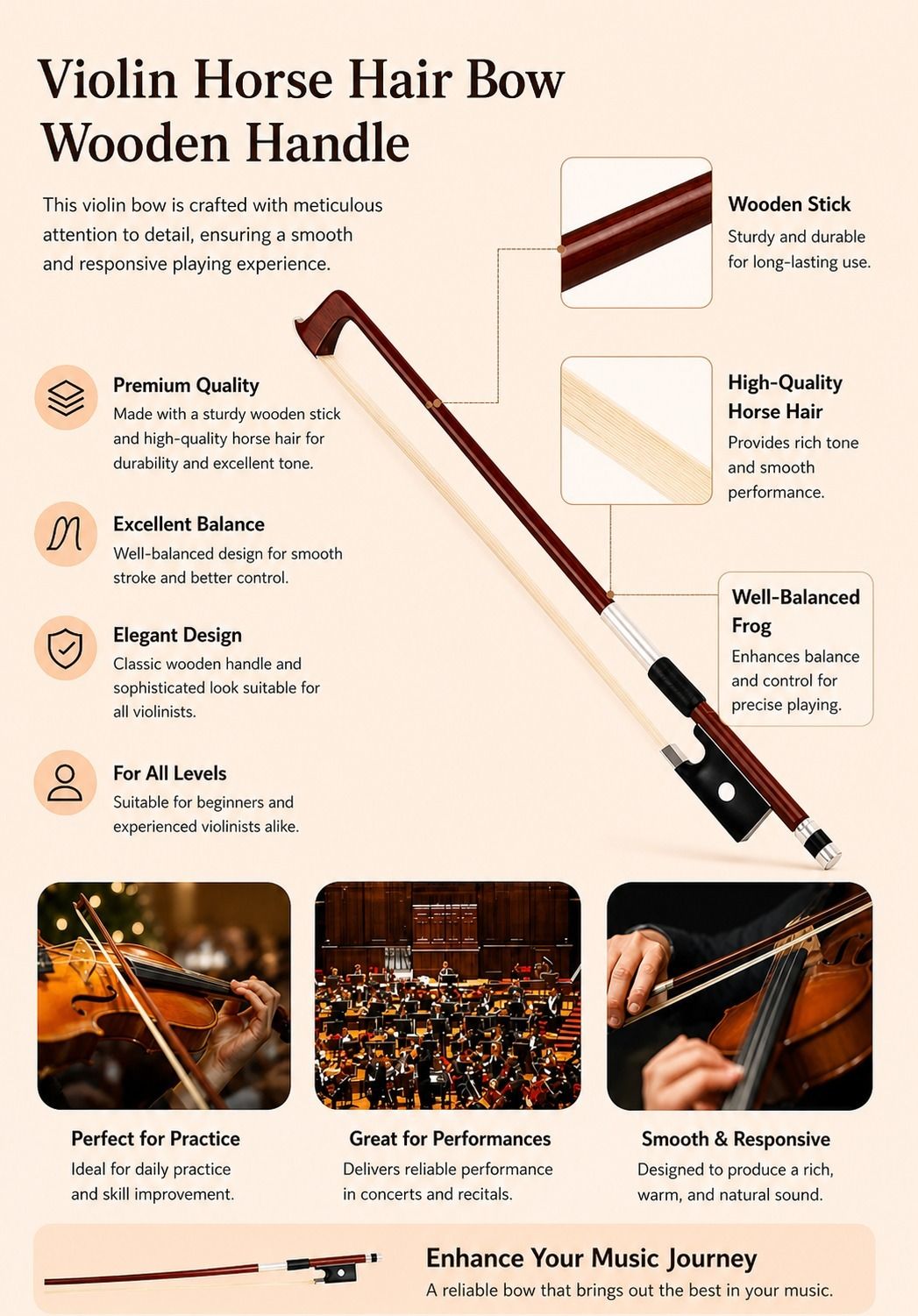 musiking 4/4 Violin Bow-picture-42