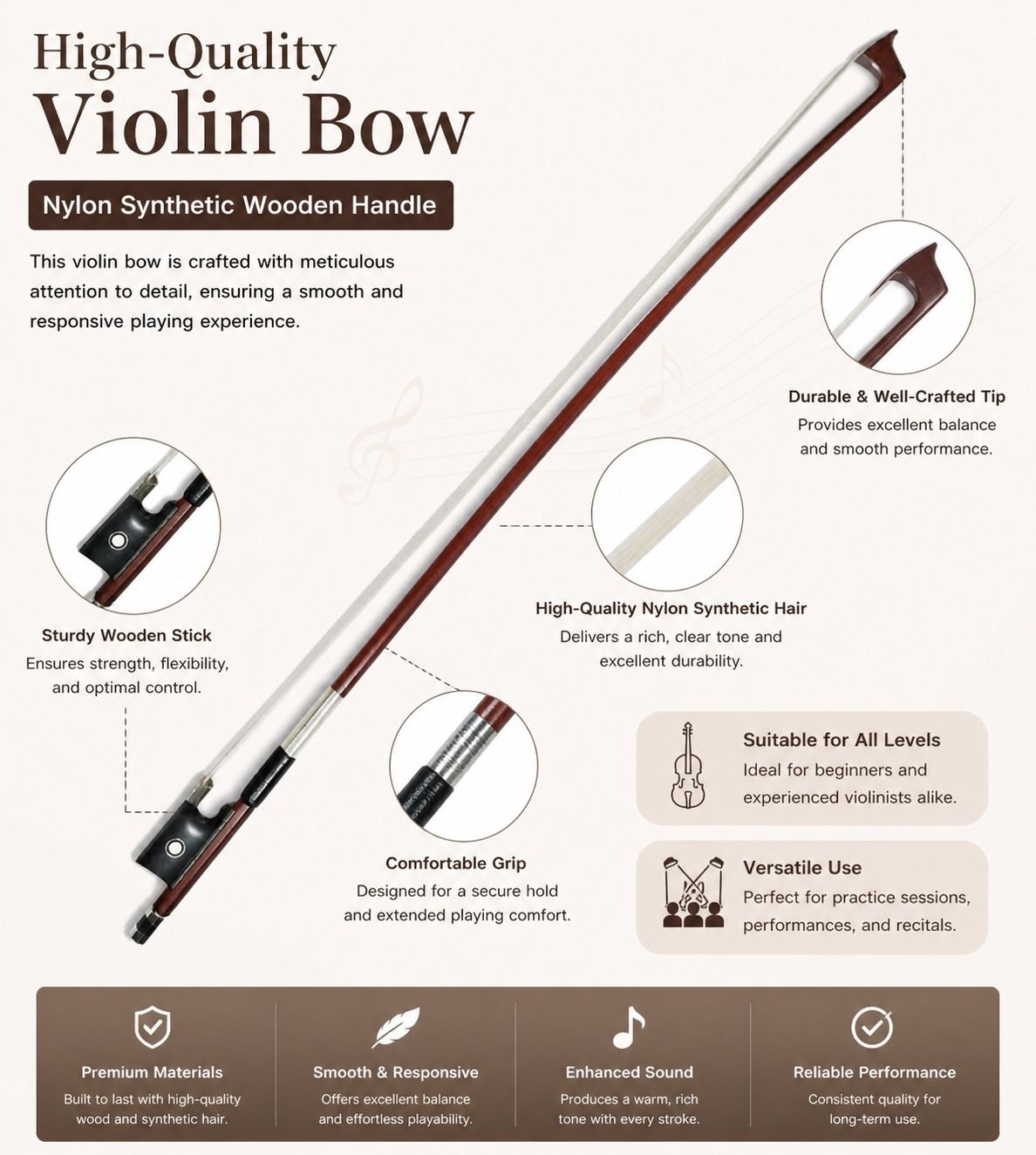 musiking 4/4 Violin Bow-picture-20