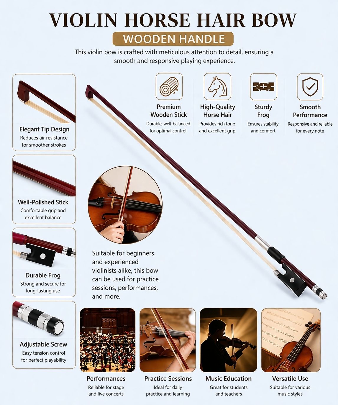 music galaxy 4/4 Violin Bow-picture-37