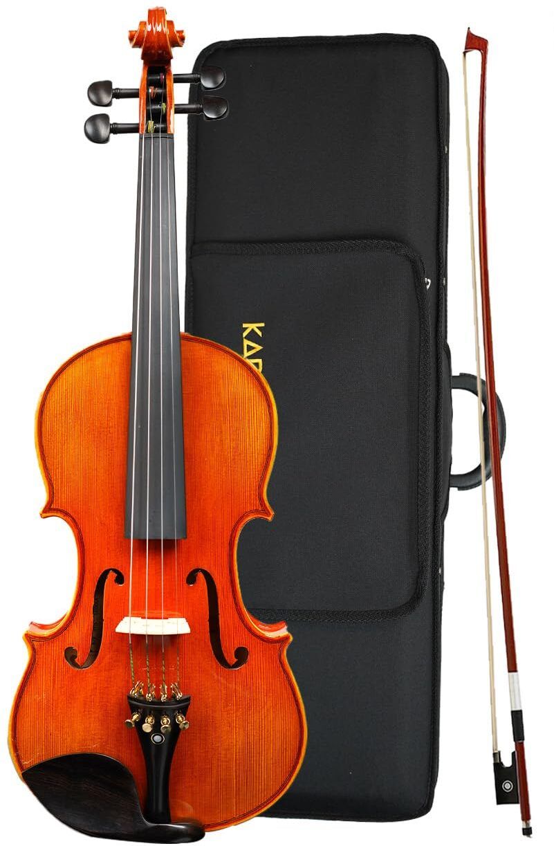 kadence Solid spruce wood with Flaming Tone Back Finish and Carry Case 4/4 Baroque Violin-picture-22
