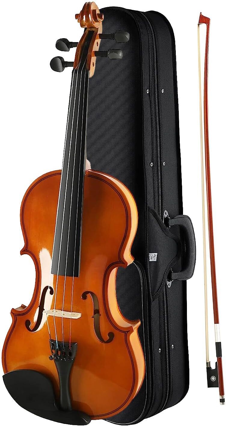 Kadence, Vivaldi 4/4 Violin With Bow, Rosin, Hard Case (Brown Glossy V001C) 4/4 Classical (Modern) Violin
