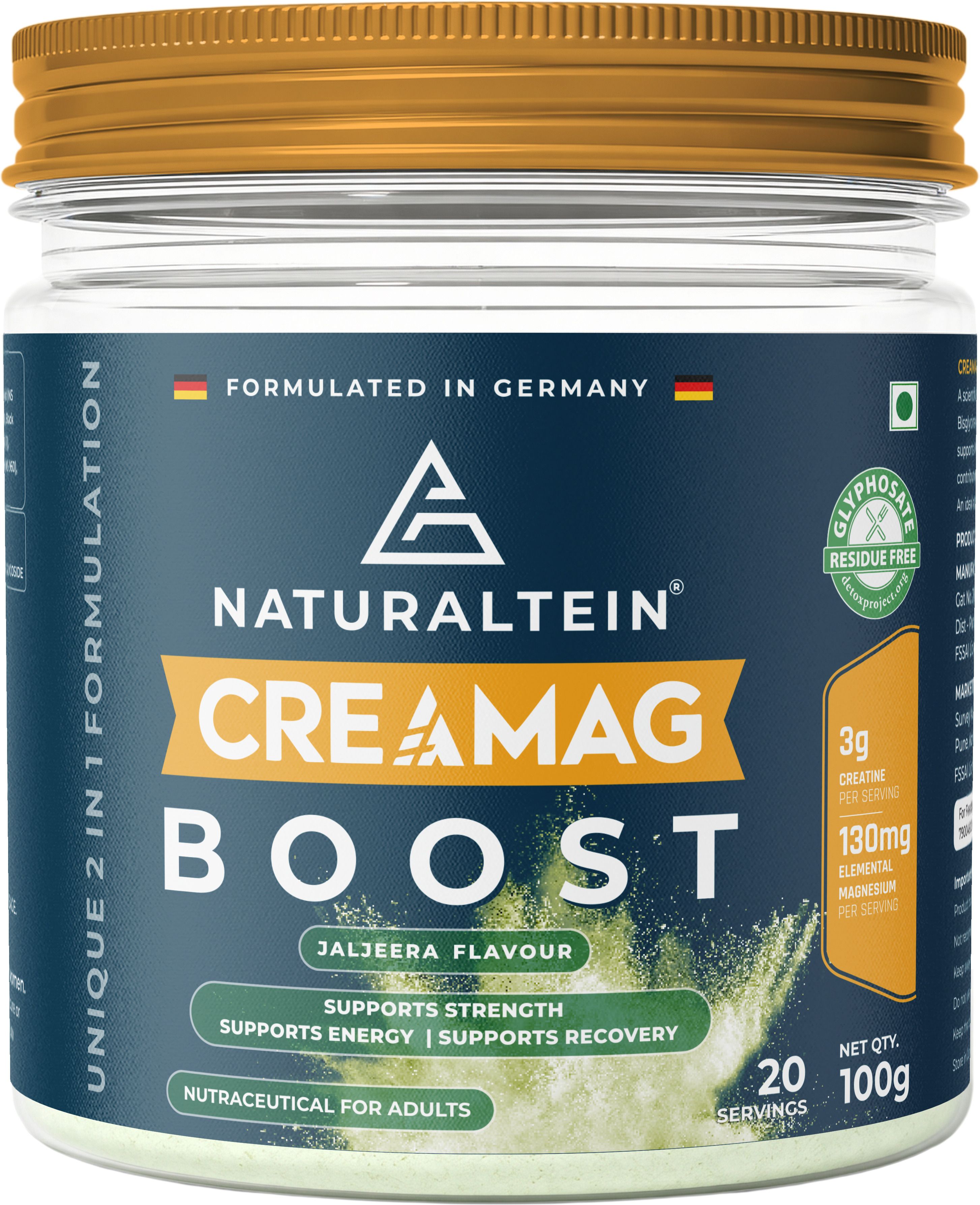 naturaltein CreaMag Boost 3g Creatine with 130mg Elemental Magnesium| (Jaljeera)-picture-22
