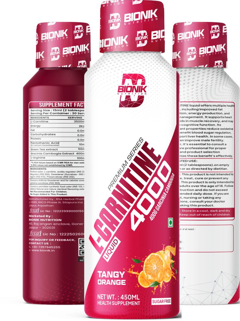 L-Carnitine 4000 Liquid | 3500mg Fat Burner | Garcinia Cambogia | Sugar Free