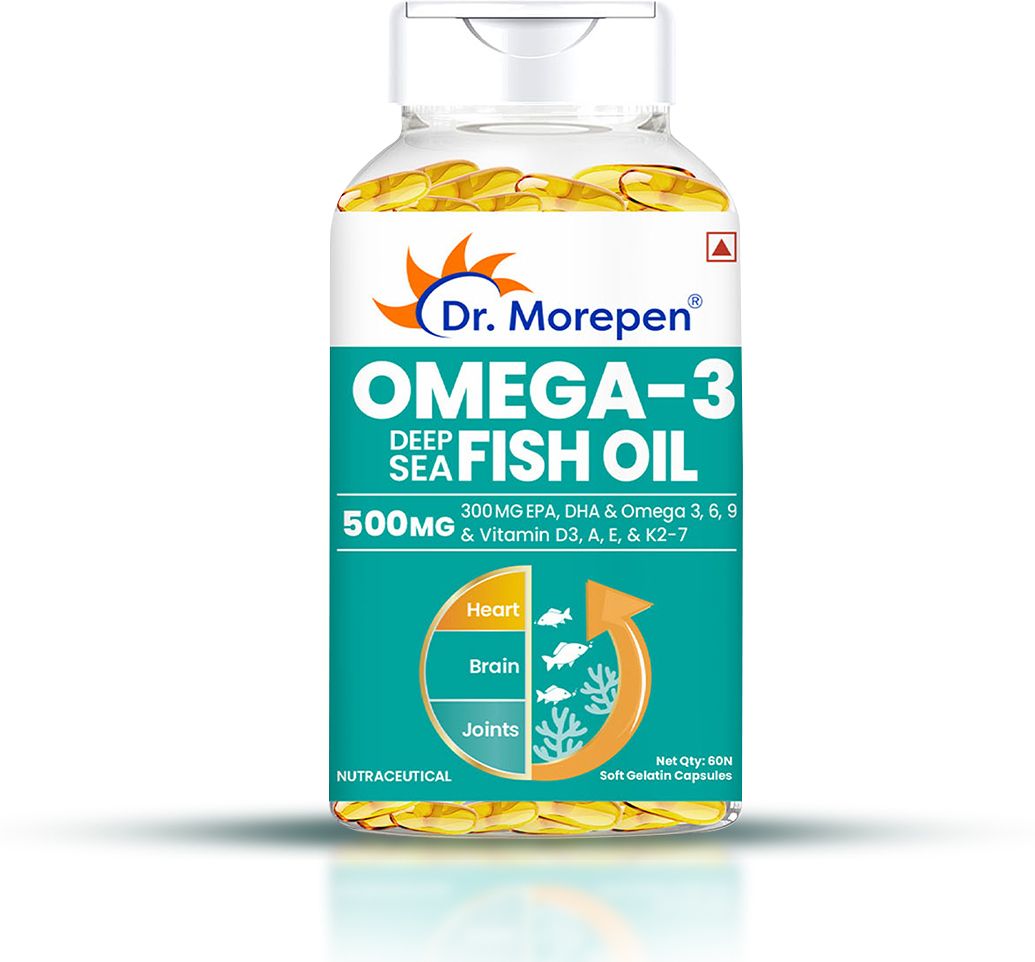 Omega 3 Fish Oil 500 mg | DHA & EPA 300mg | No Fishy Burp & Taste | Heart Health
