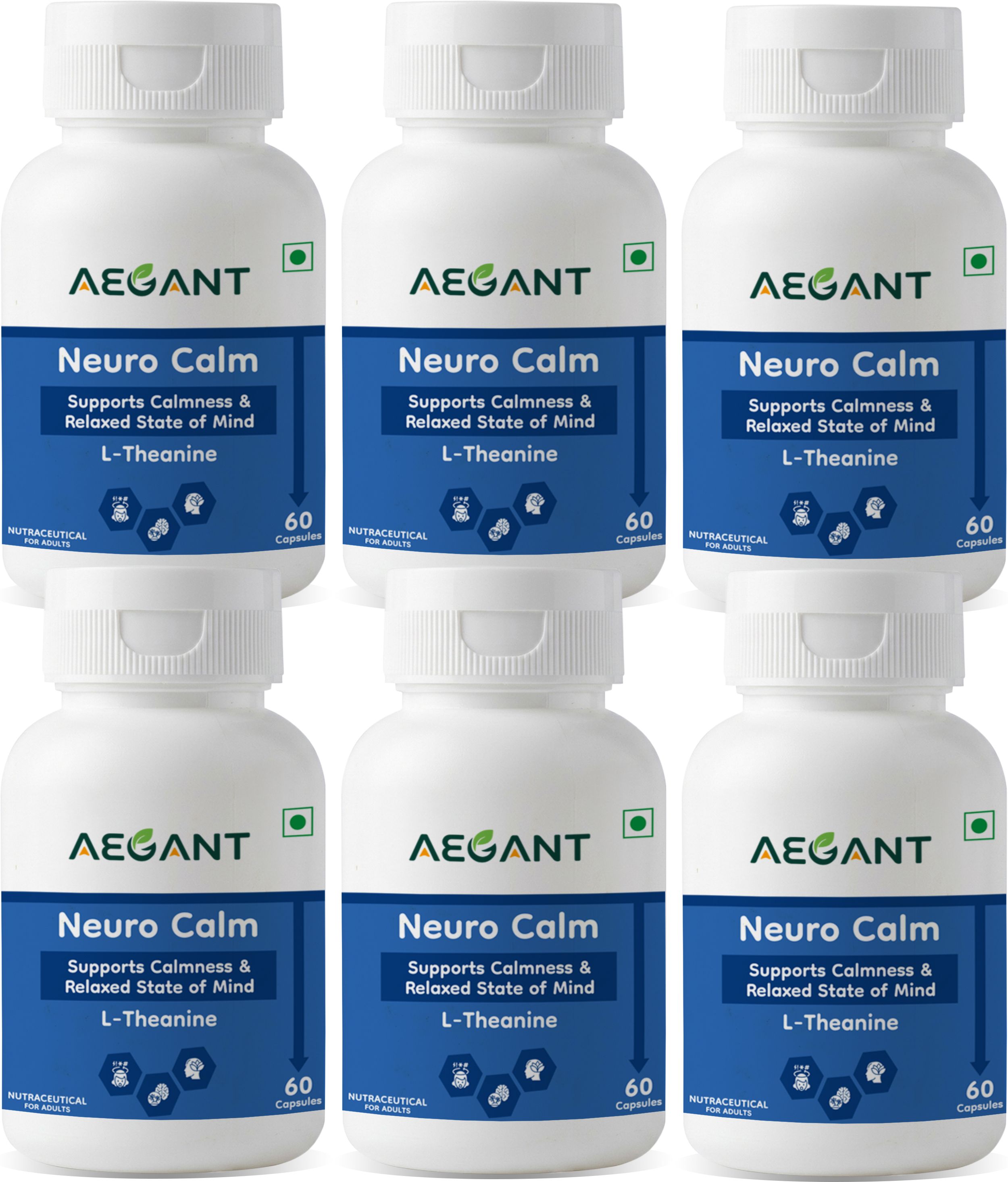 aegant Neuro Calm L-Theanine Capsules for Calmness & Relaxed Mind - 360 Caps-picture-33
