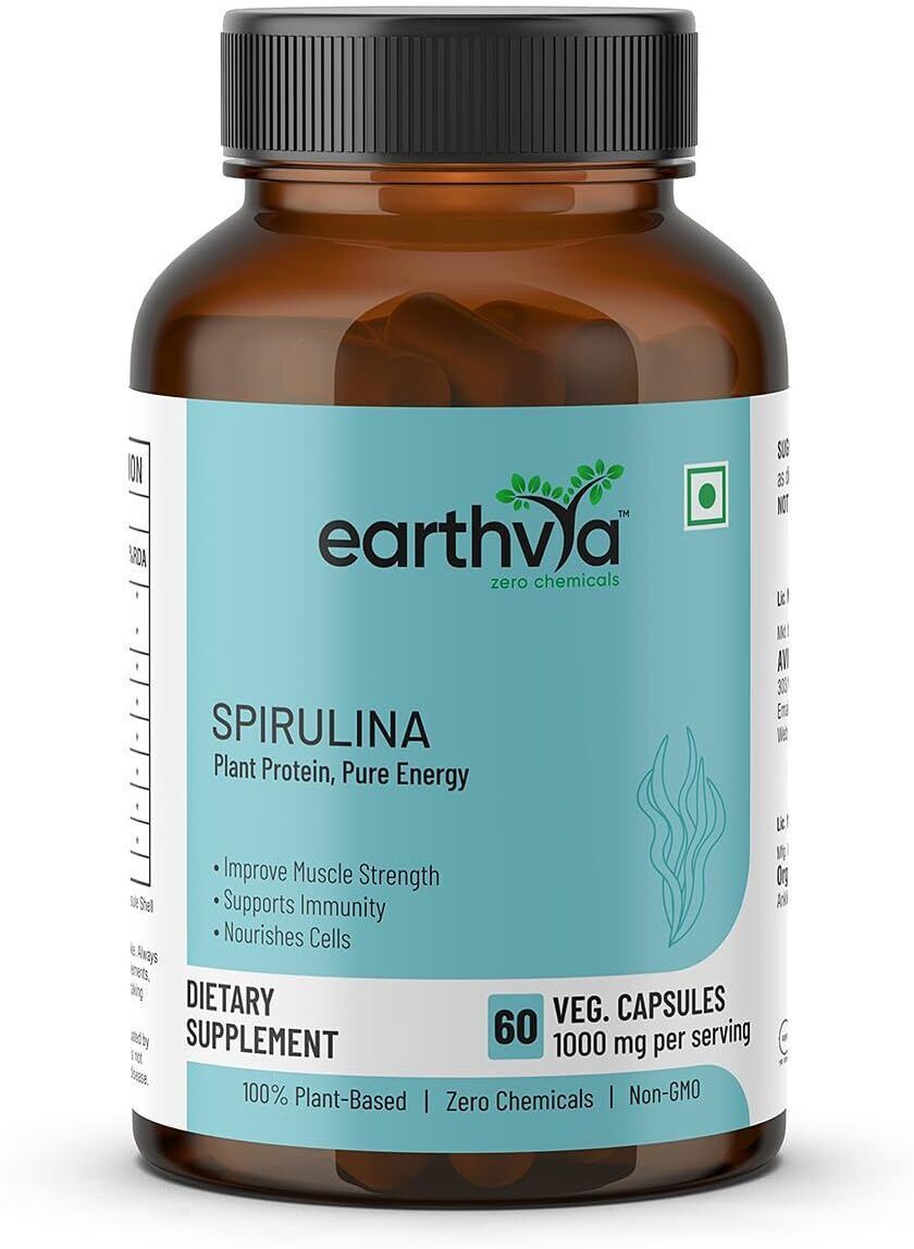 Spirulina Capsules 1000mg Plant Based Superfood for Energy Immunity 60 Veg-image-10