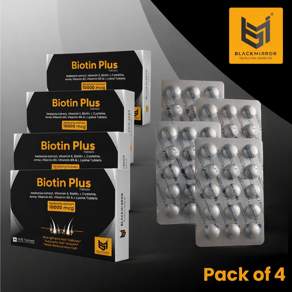 black mirror L-CYSTEINE L-LYSINE BIOTIN 10000mcg with Vitamin E B3 B5 Amla for Hair Nail Skin-picture-26