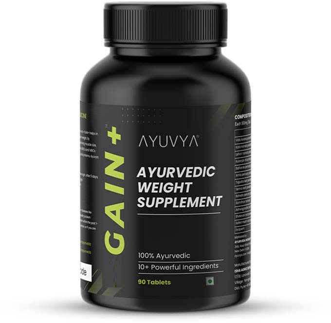 Ayurvedic Gain+ Weight Gain Supplement Improves Digestion & Muscle Mass Weight Gainers/Mass Gainers