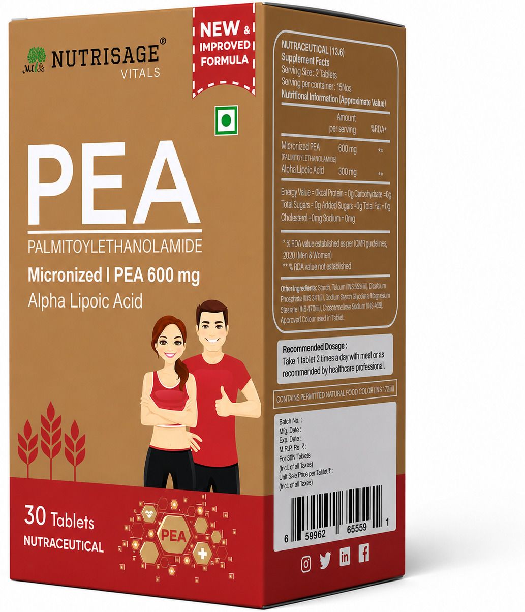 nutrisage (Palmitoylethanolamide) PEA Supplement | Micronized Pea 99% for Nerve Health-picture-26