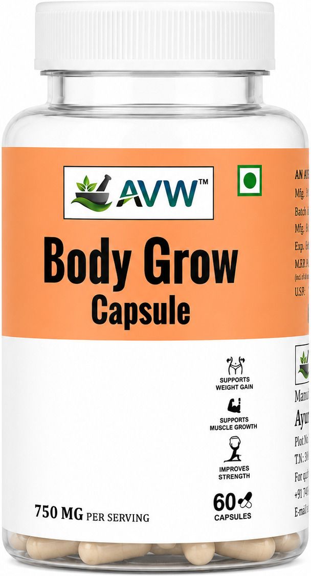 avw Body Grow Capsules | Premium Ayurvedic Formula | 750mg | 60 Capsules-picture-39