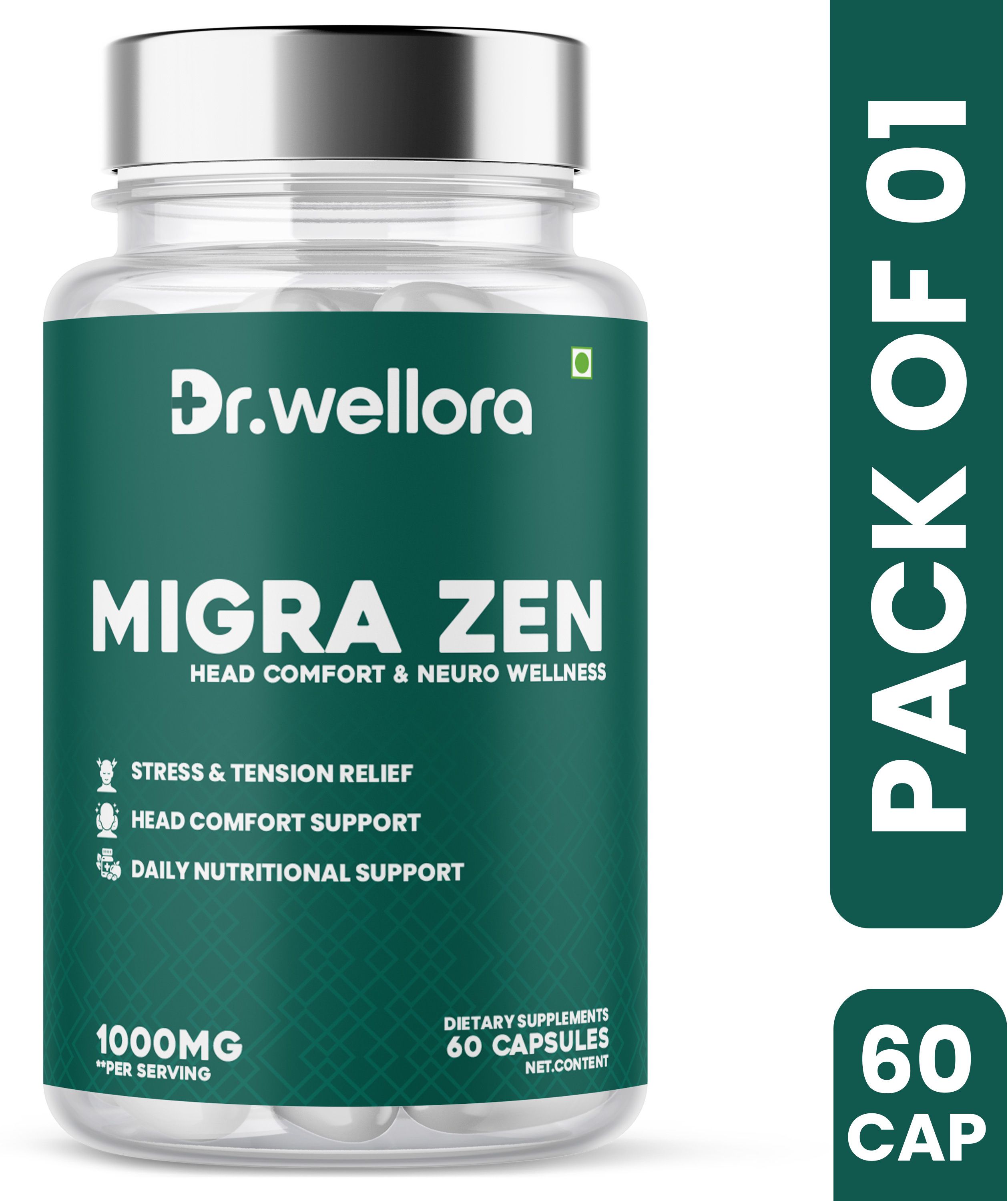 dr. wellora Migra Zen Neuro Wellness Capsules for Head Comfort Support 60 Capsules-picture-36