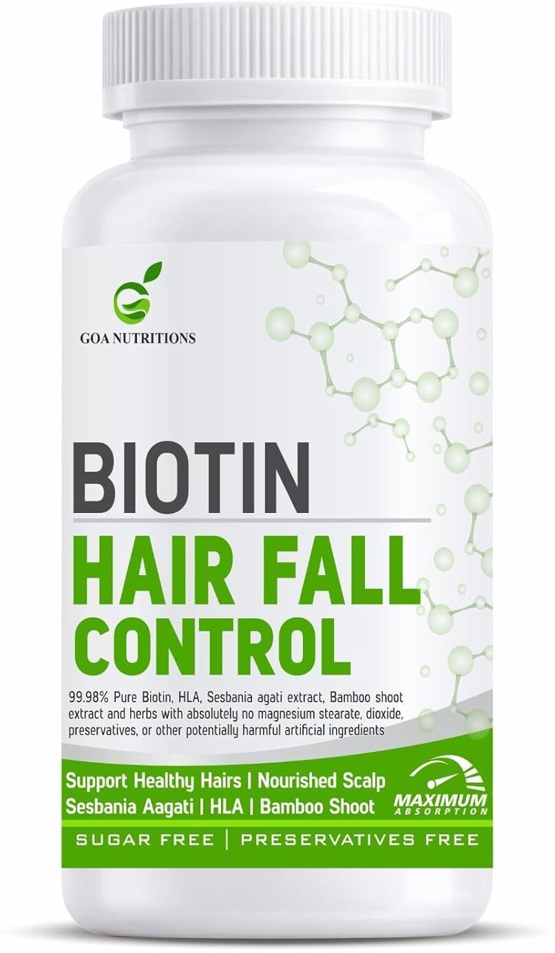 Biotin tablets with sesbania agati 10000 mcg Biotin for Hair Growth 60 Tablets-image-6