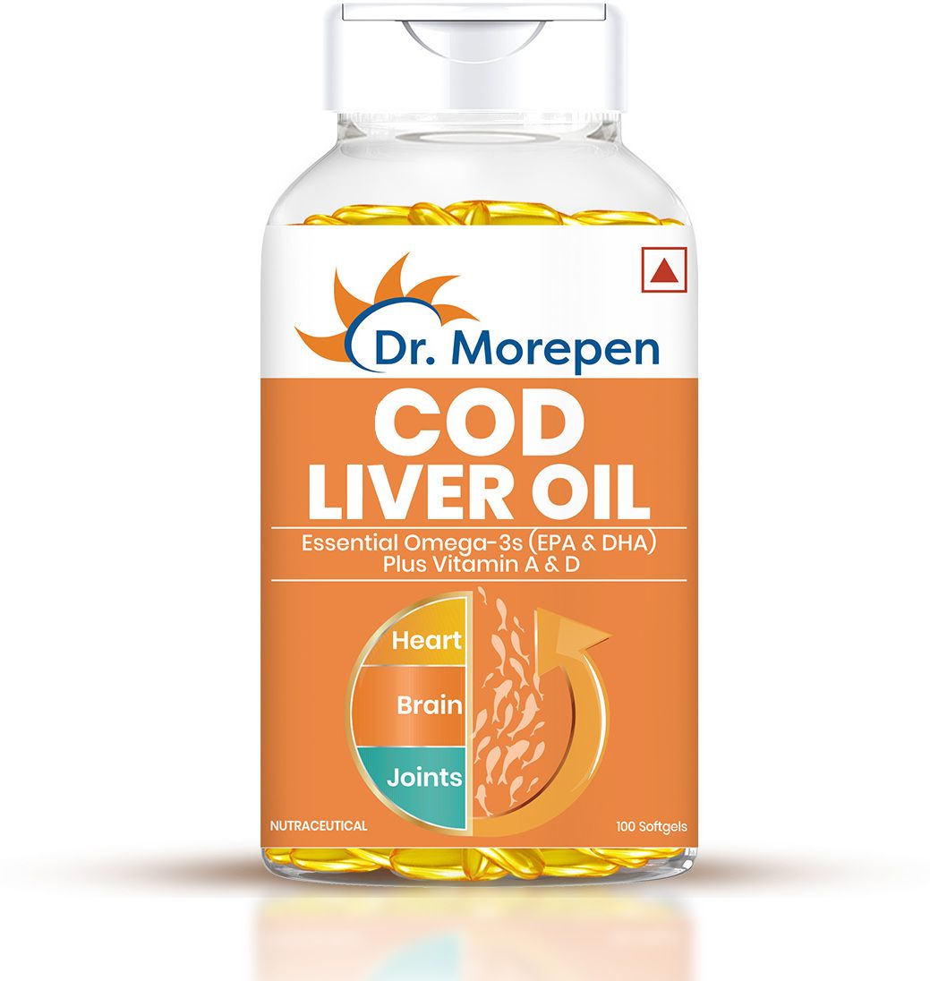 dr. morepen COD Liver Oil Capsules With Natural Omega 3, Vitamin A & D - 100 Softgels-picture-45