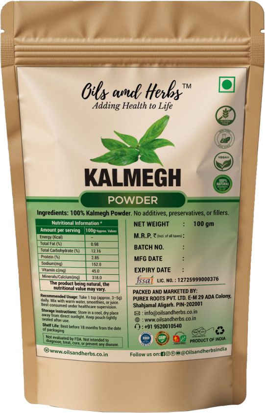 oils and herbs Kalmegh Powder 100g Ayurvedic Herbal Powder for Liver Detox Support-picture-31