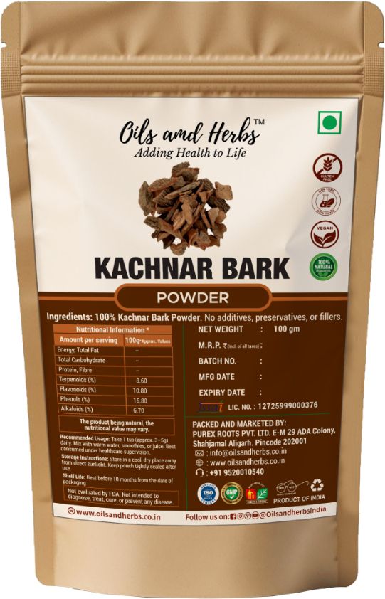 Kachnar Bark Powder for Wellness | Bauhinia Variegata Bark 100g-image-10