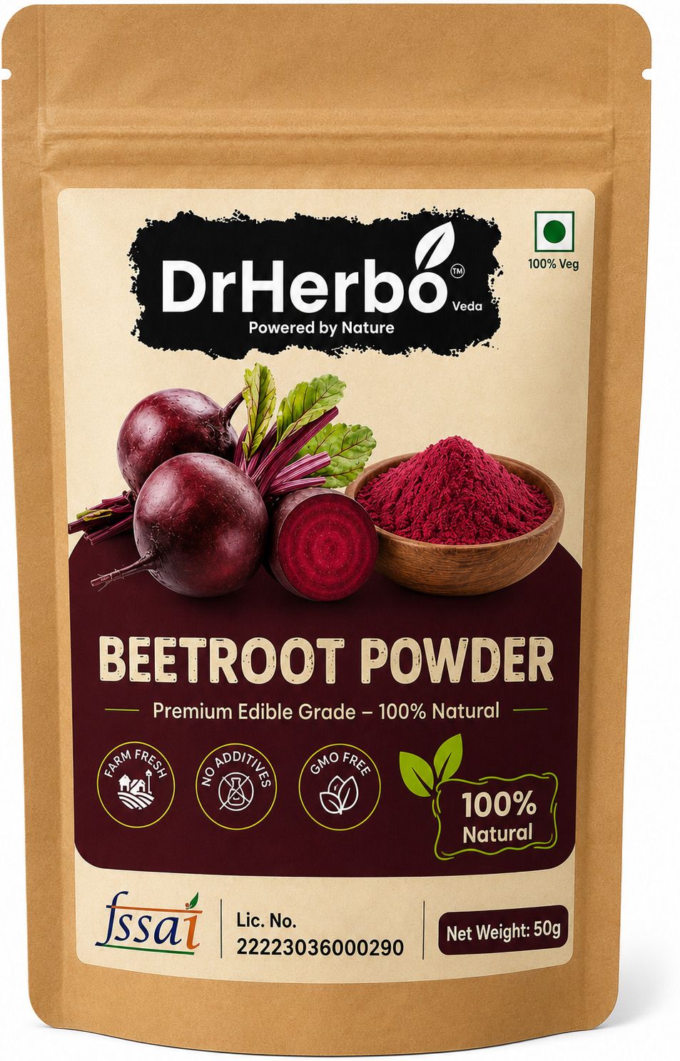 100% Pure Beetroot Powder 50g | Natural Beet Root Powder-image-0