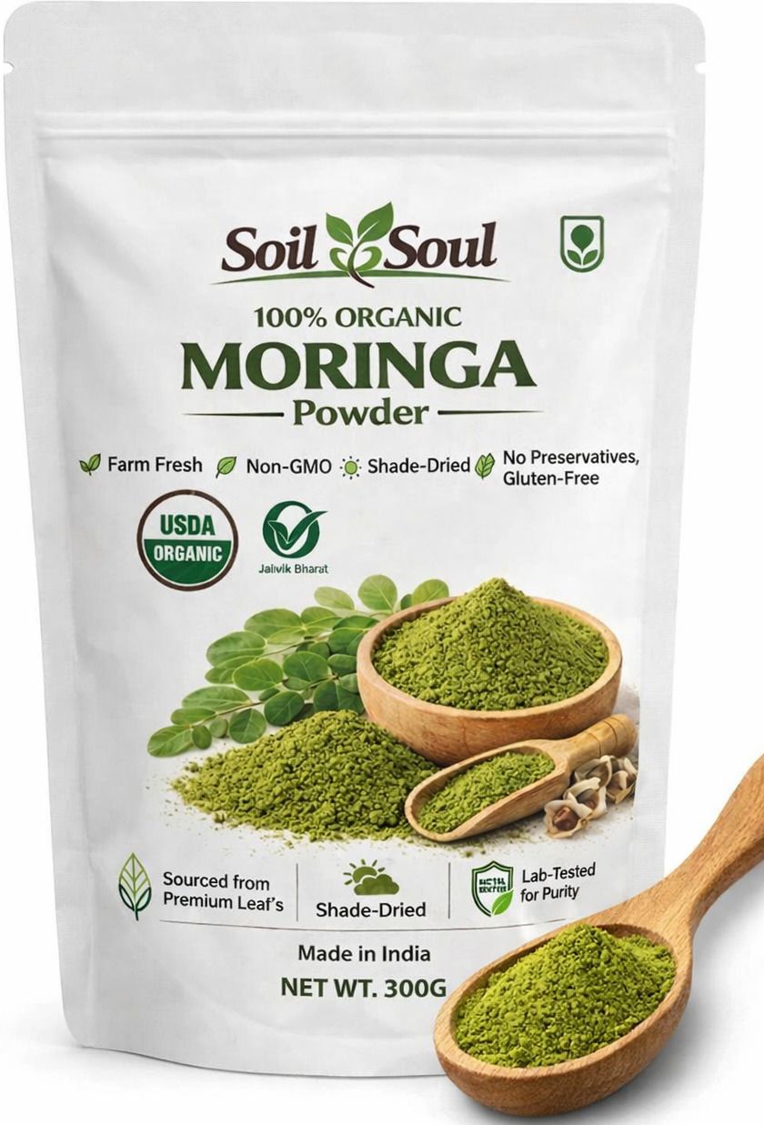 Organic Moringa Leaf Powder - Shade-Dried & Lab Tested|100% Pure|27G Protein-image-20