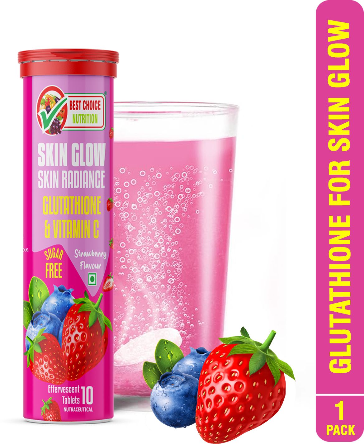 Glutathione & Vitamin C Skin Glow Effervescent Tablet for Clear & Youthful Skin