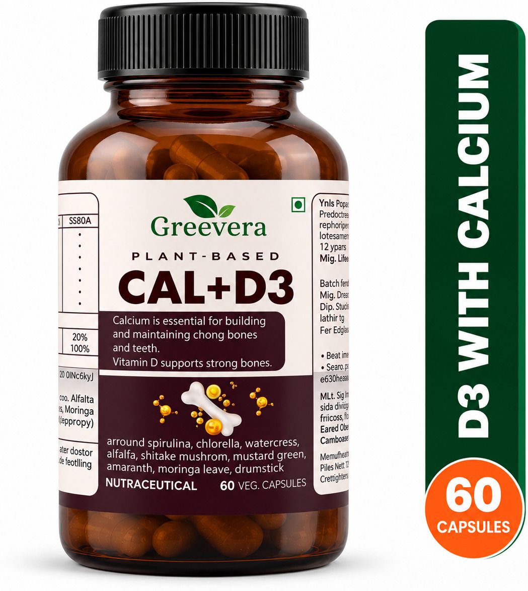 greevera Plant-Based Calcium + Vitamin D3 Capsules | Bone & Teeth Support-picture-16