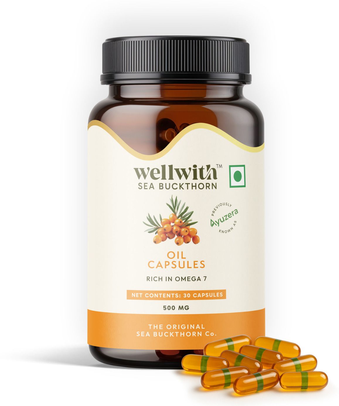 wellwith Sea Buckthorn Oil Capsules | Omega 3,6,7,9 for Skin, Hair & Immunity-picture-43