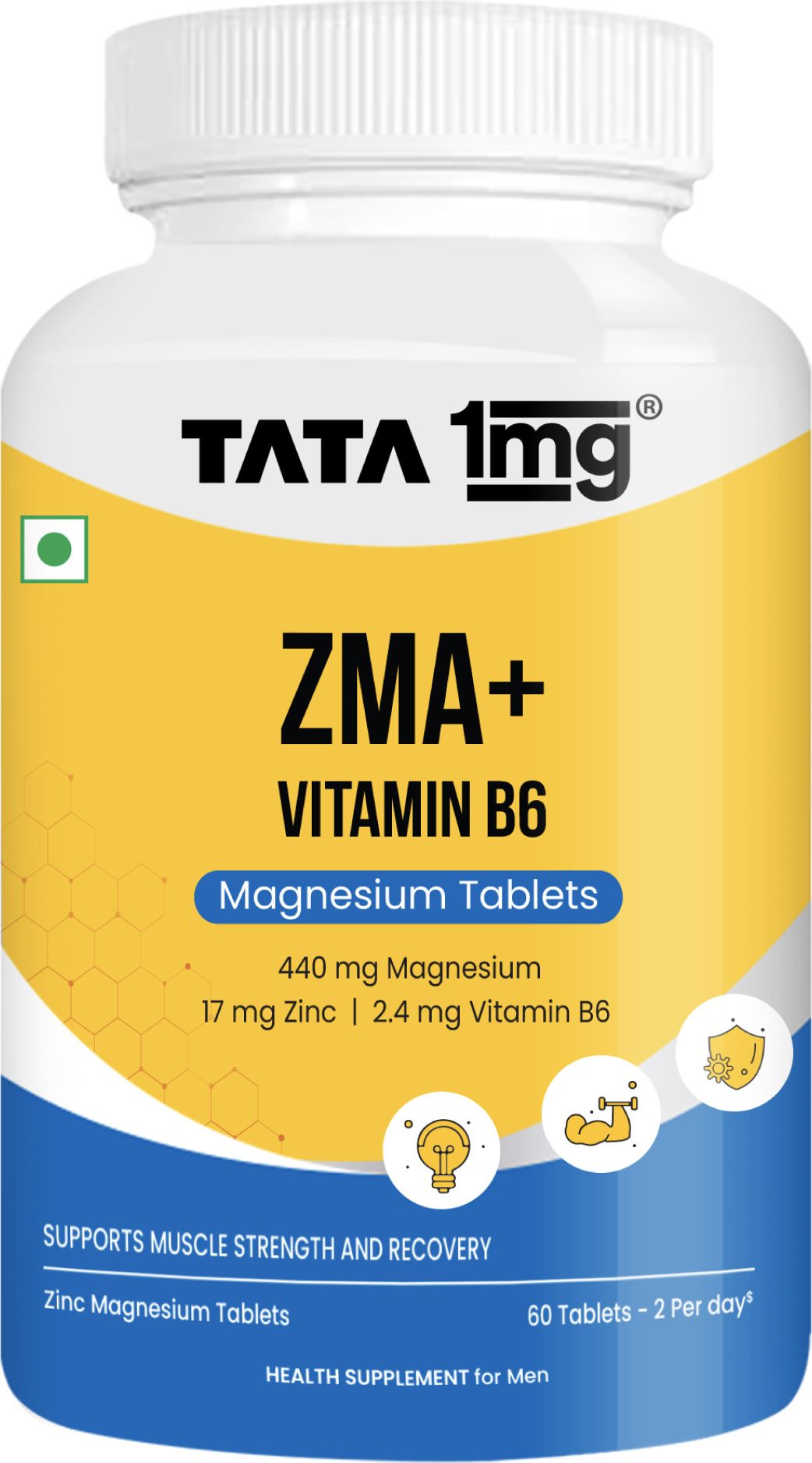 tata 1mg ZMA+ Vitamin B6 | 100% RDA Magnesium | Muscle Recovery, Sleep, Strength-picture-14