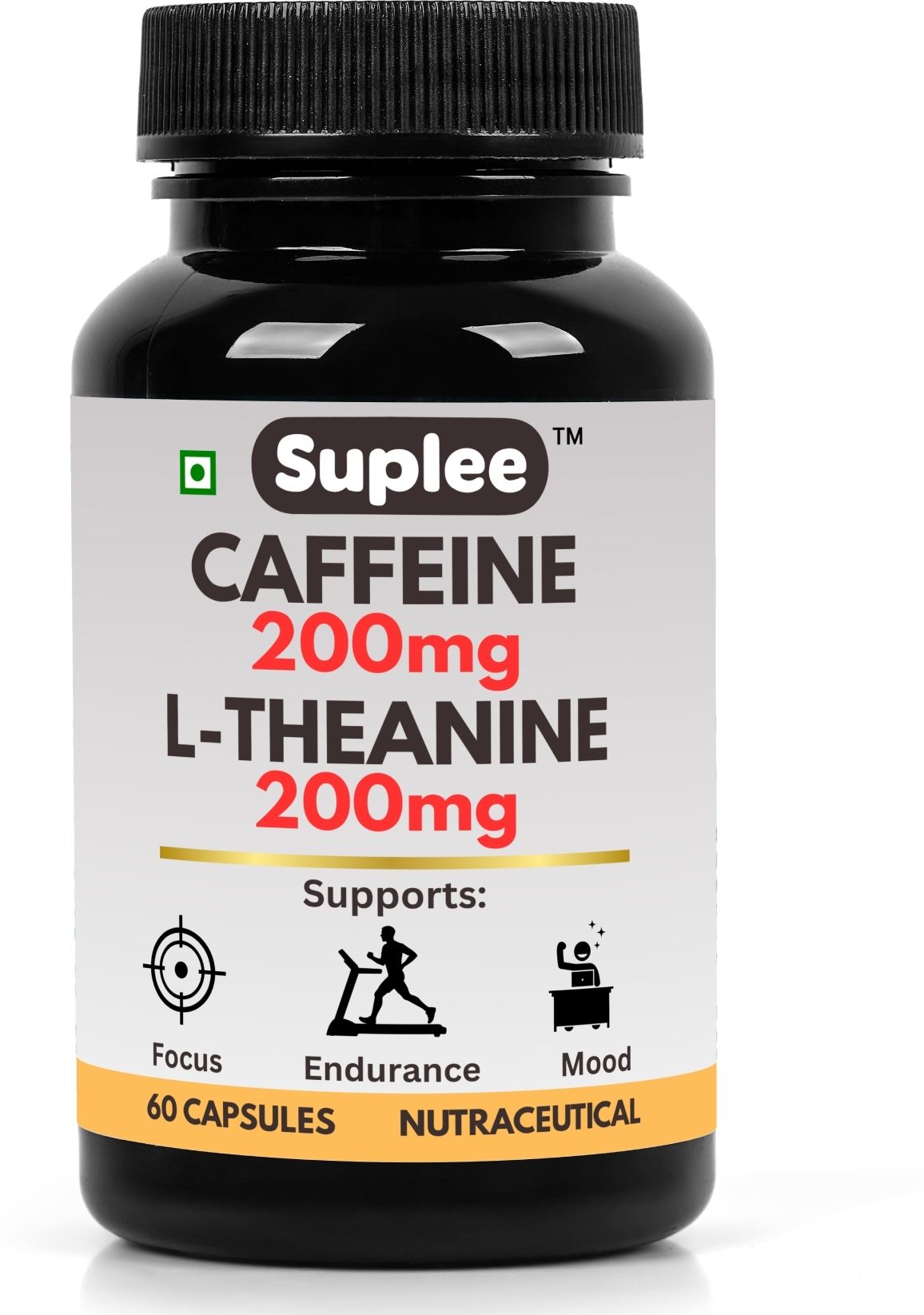 suplee Caffeine 200 mg + L-Theanine 200 mg Veg Capsules for Focus & Endurance-picture-14