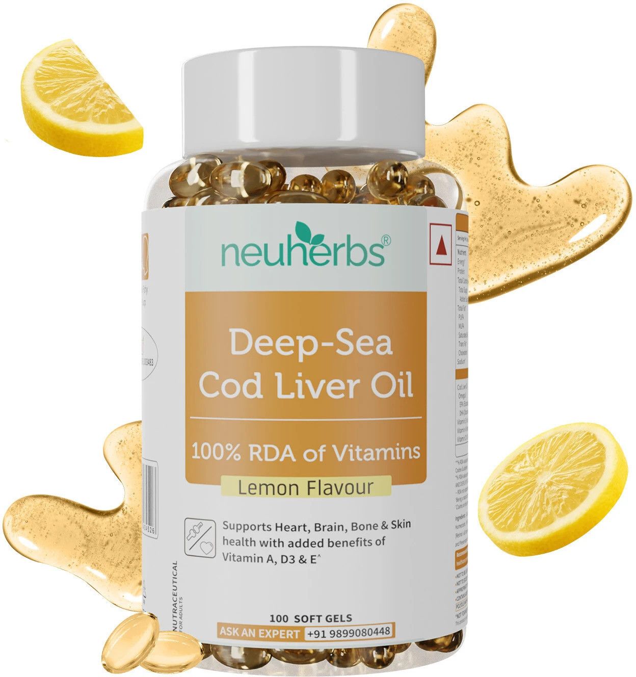 Deep Sea Omega 3 Cod Liver Oil 600 Mg for Heart, Brain, Bone & Skin Health-image-4