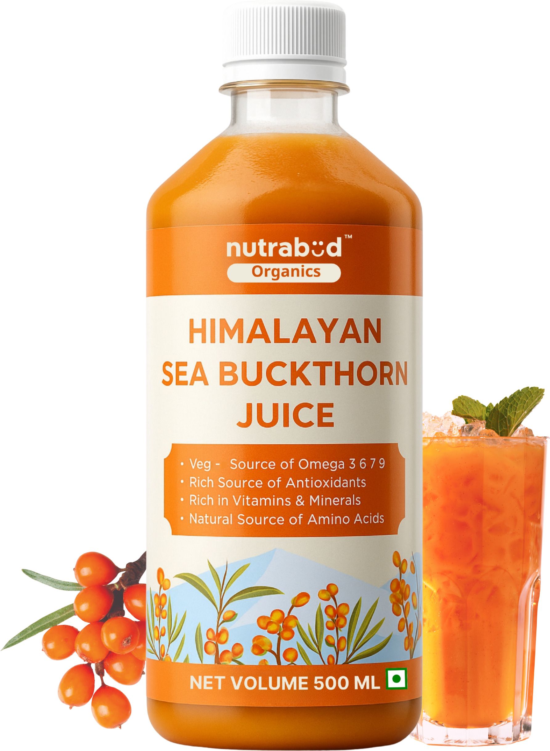 nutrabud Sea Buckthorn Juice - Sourced From Ladakh - Rich in Omega 3,6,7,9 & Vitamin C-picture-19