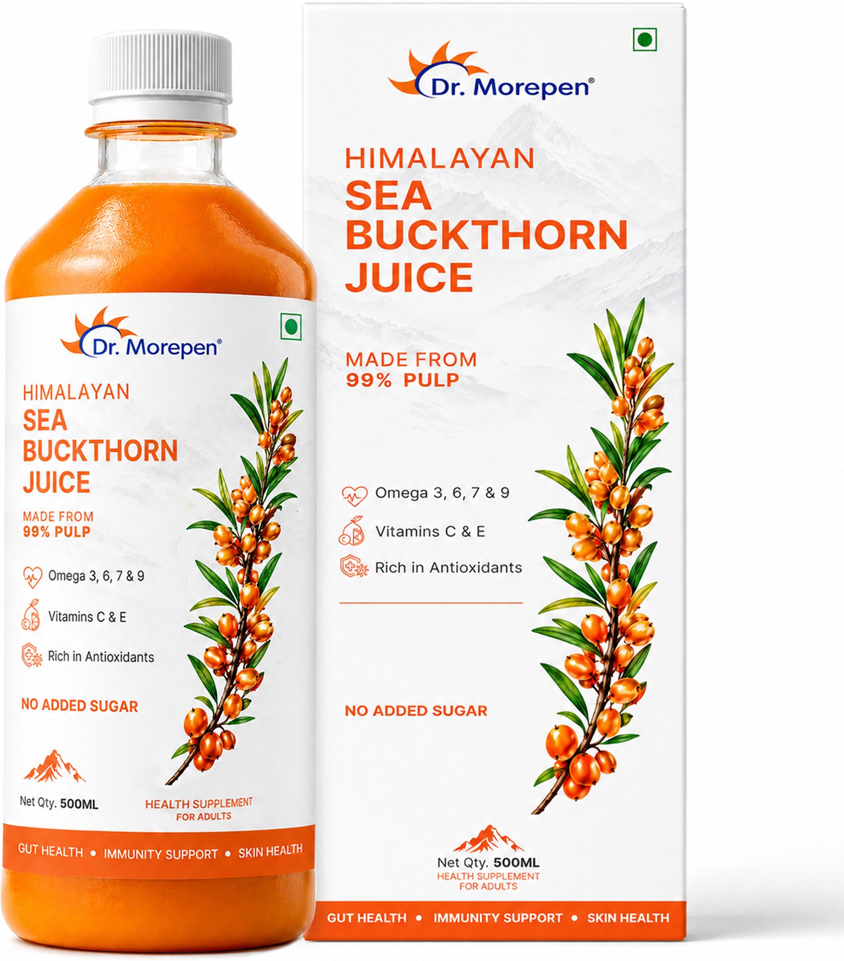 dr. morepen Himalayan Sea Buckthorn Juice 500ml | 99% Pulp | No Added Sugar | Vegan-picture-11