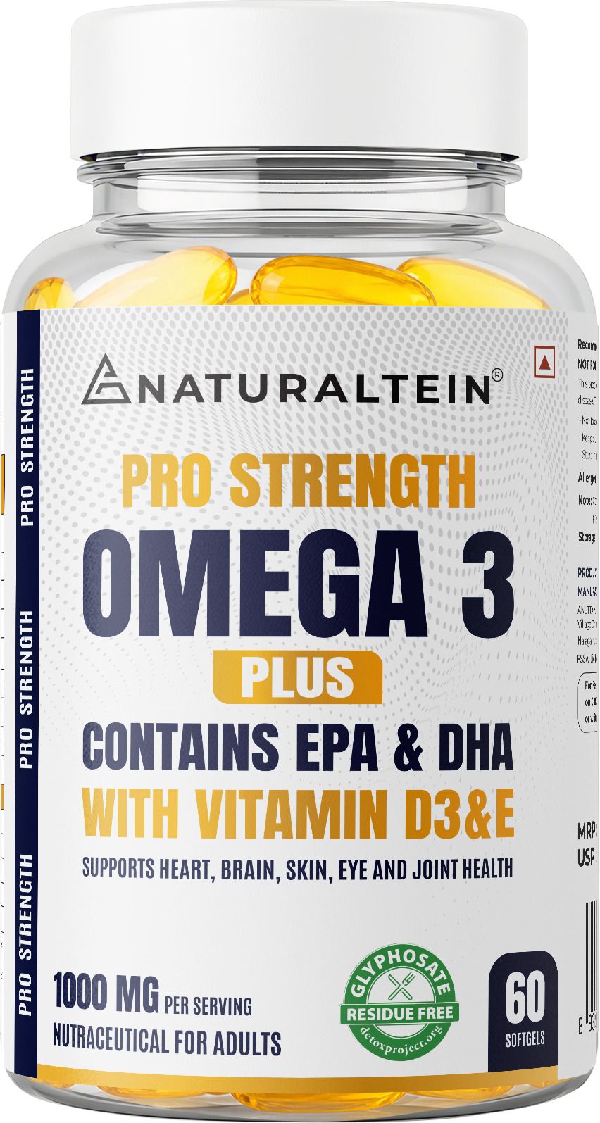 Omega 3 Pro Plus Fish Oil| 1000mg with EPA 180mg DHA 120mg Vitamin D3 & E-image-46