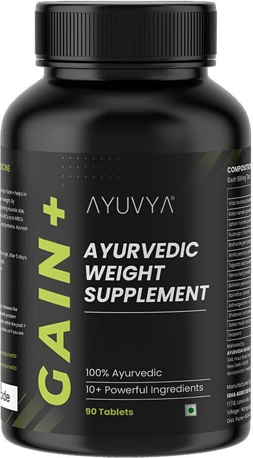 Ayurvedic Gain+ Weight Gainer Increasing Muscle Mass Supplement