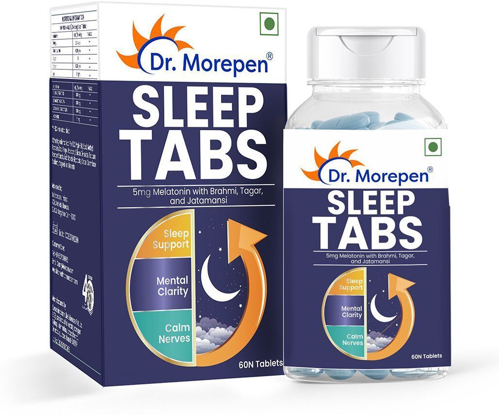 dr. morepen Sleep Tabs Melatonin 3mg Sleeping Tablets for Stress Free Sleep & Calmness-picture-0