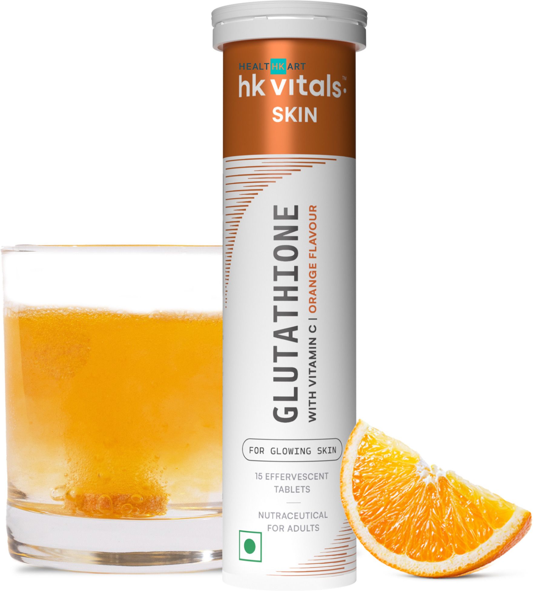 HK Vitals Glutathione Skin Glow Effervescent Tablets with Vitamin C & E