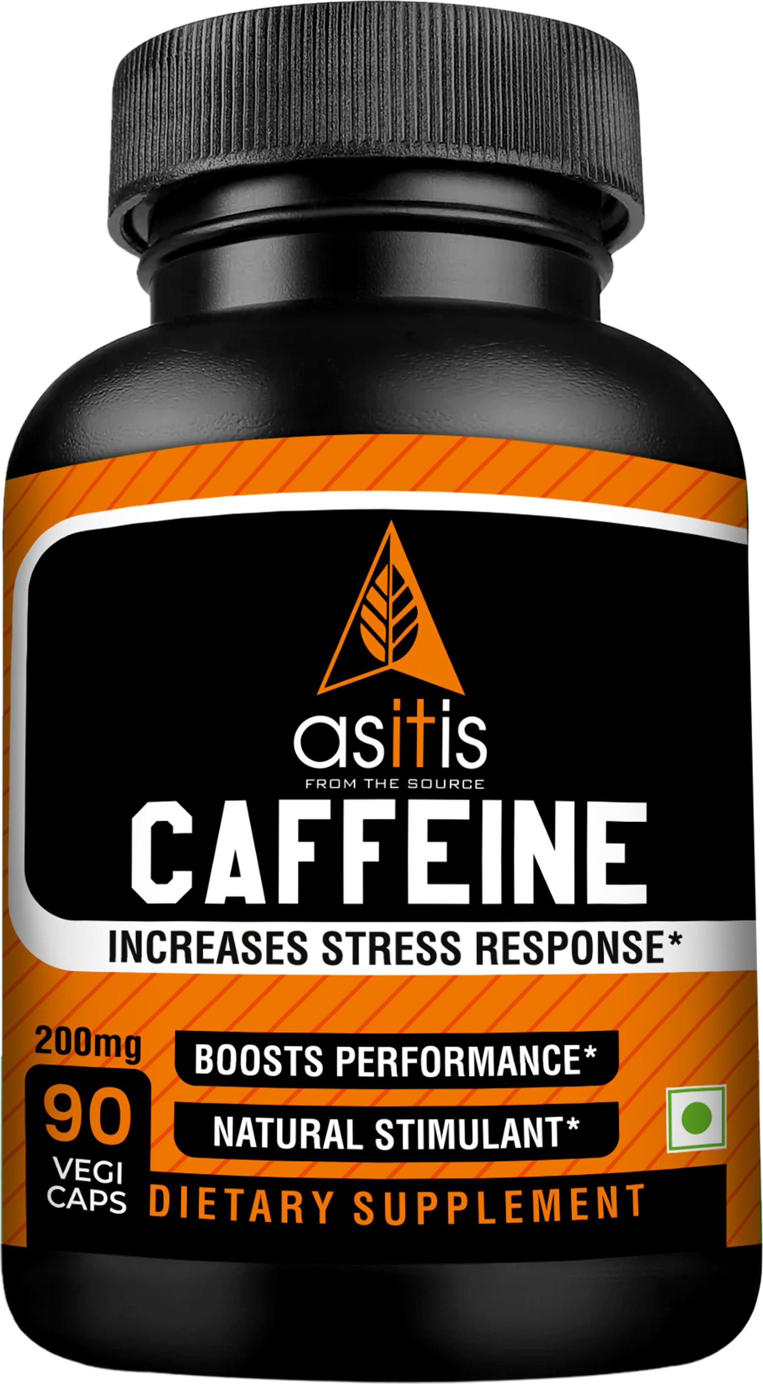 Caffeine 200mg per serving, 90 Capsules | Boosts Energy, Endurance & Focus