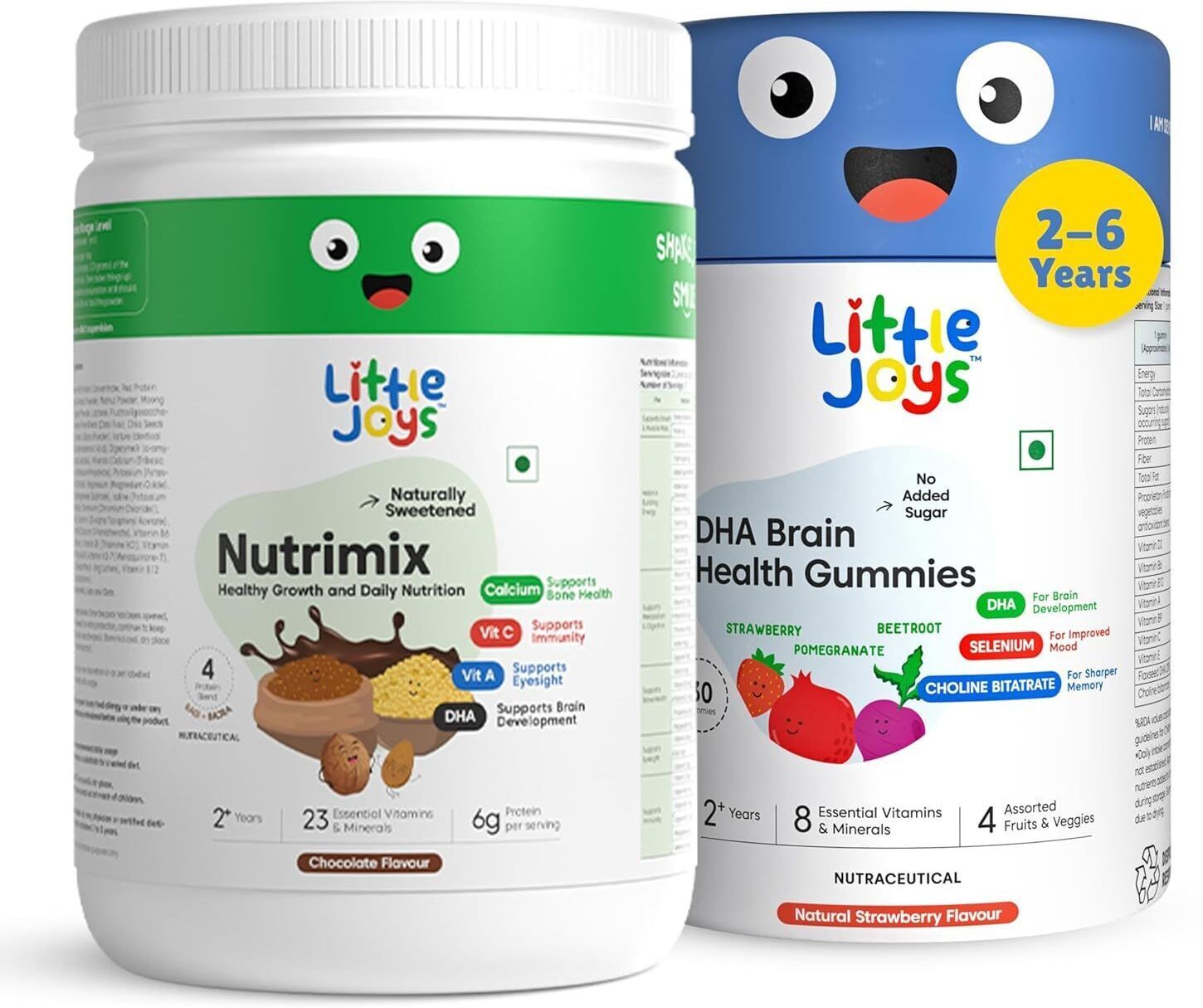 Brain Development Kit for Kids 2-6 years | Nutrimix 350g & Brain Gummies 30N