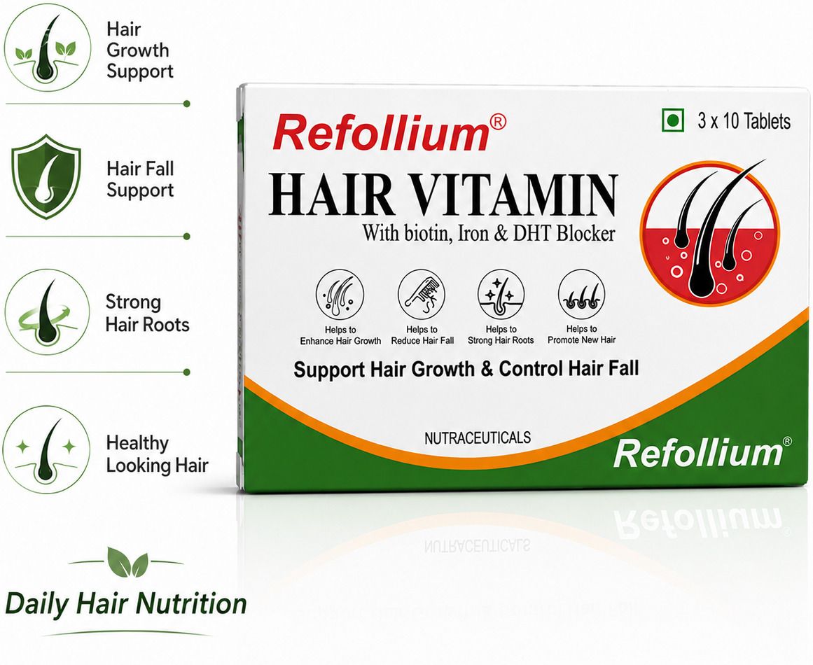refollium Hair Vitamins (with Biotin & Iron) for Hair Regrowth | Strong hair roots-picture-47
