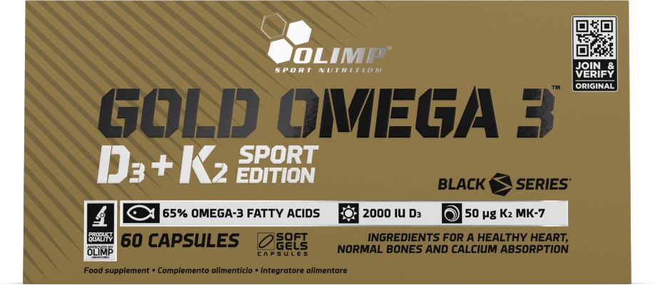 Gold Omega 3 D3 K2 Sport Edition Softgel Capsules 60 Count Fish Oil Formula-image-47