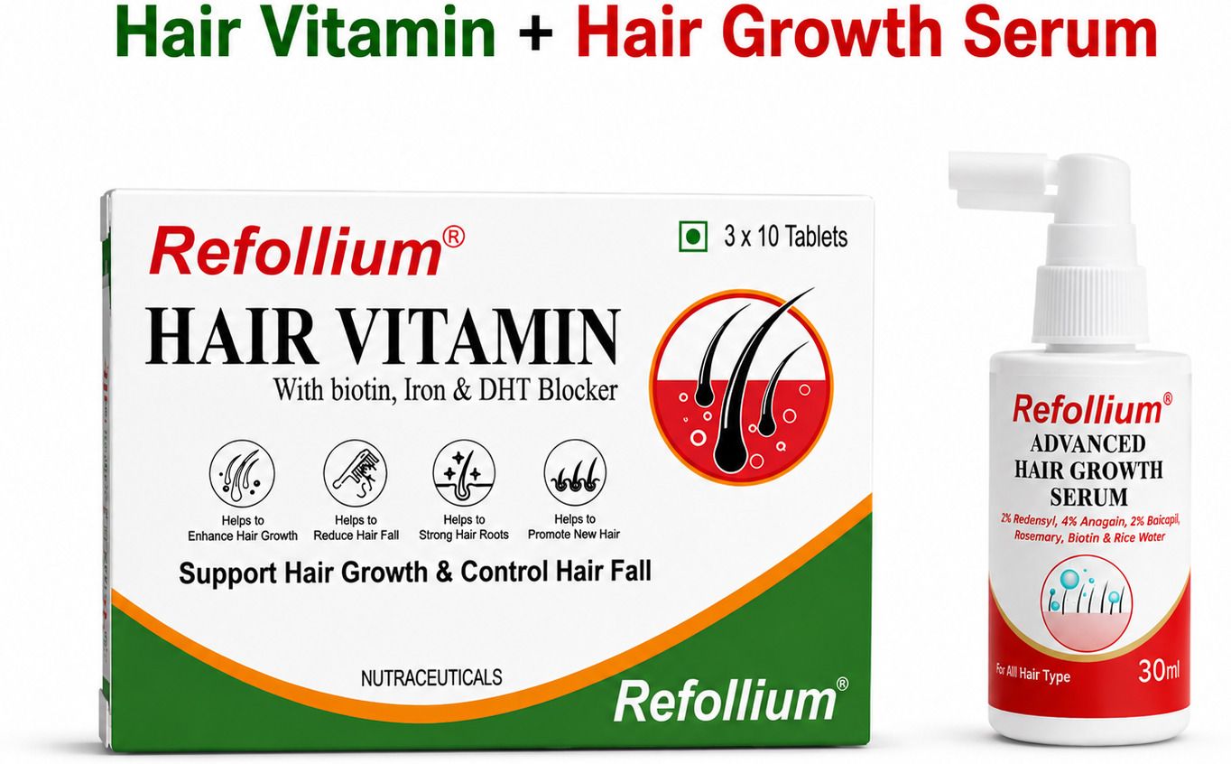 refollium Hair Vitamin for Healthy Hair + Hair Growth Serum 30ml Nourish Hair Roots-picture-13
