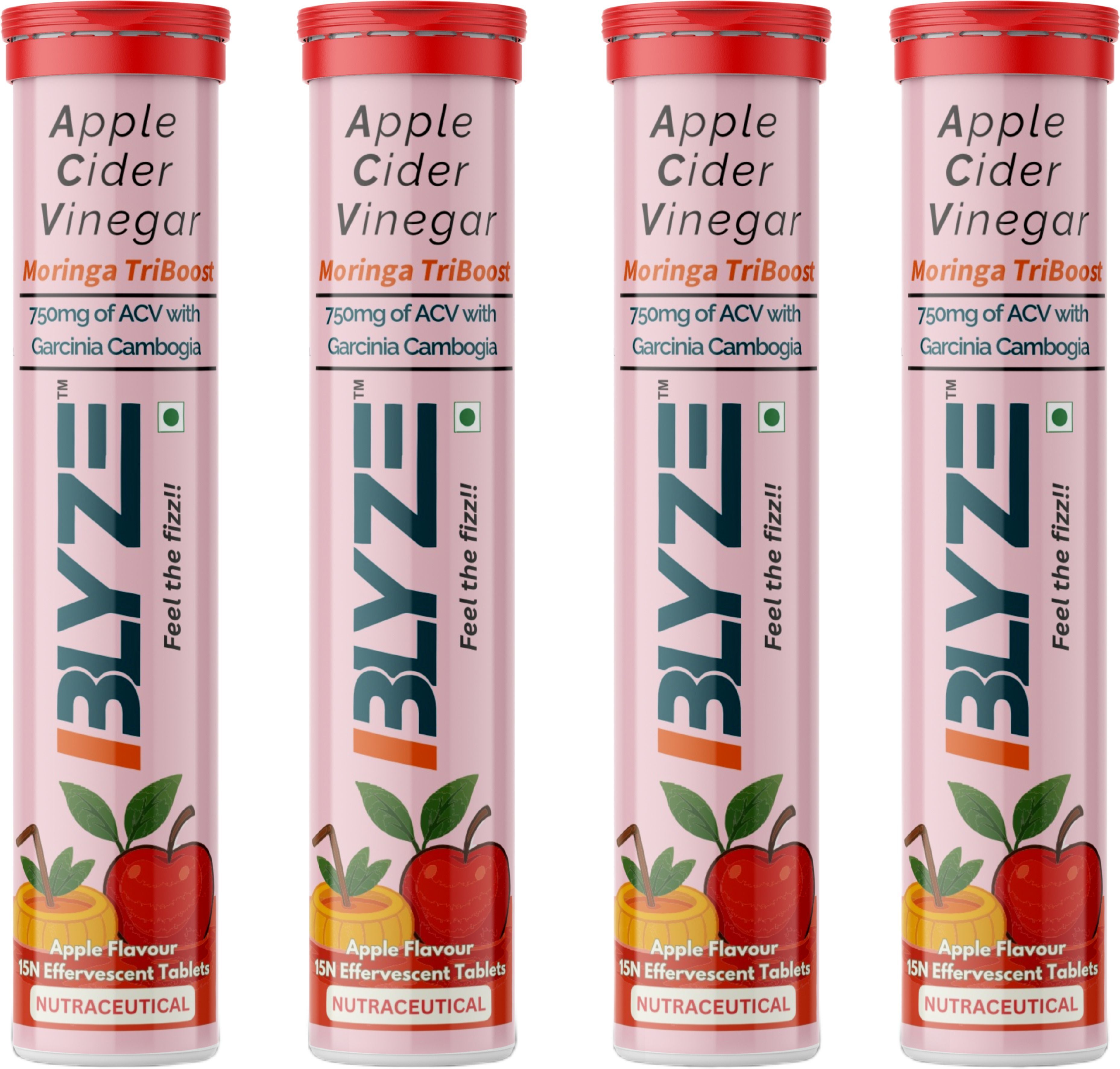 blyze Effervescent Tablets with Moringa Apple Flavour 60Tablets Pack of 4-picture-18